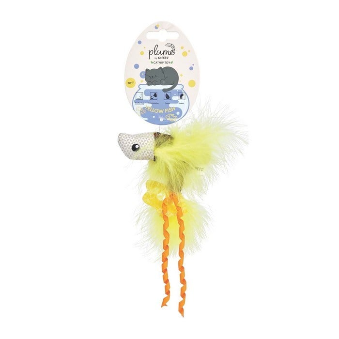 M-Pets Plume Yellow Fish Cantipli Kedi Oyuncağı