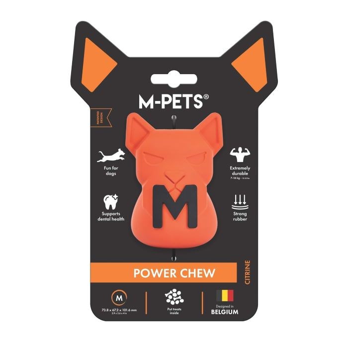 M-Pets Power Chew Kauçuk Köpek Ödül Oyuncağı Cıtrıne (M)