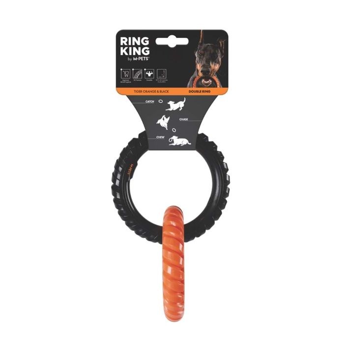 M-PETS RING KING KÖPEK OYUNCAĞI DOUBLE ORANGE/BLACK