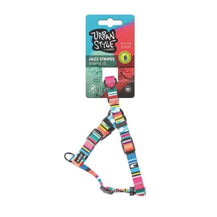M-Pets Urban Style Jazz Stripes Göğüs Tasması (XS)