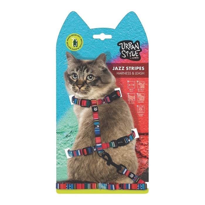 M-Pets Urban Style Jazz Stripes Kedi Boyun Tasması Set