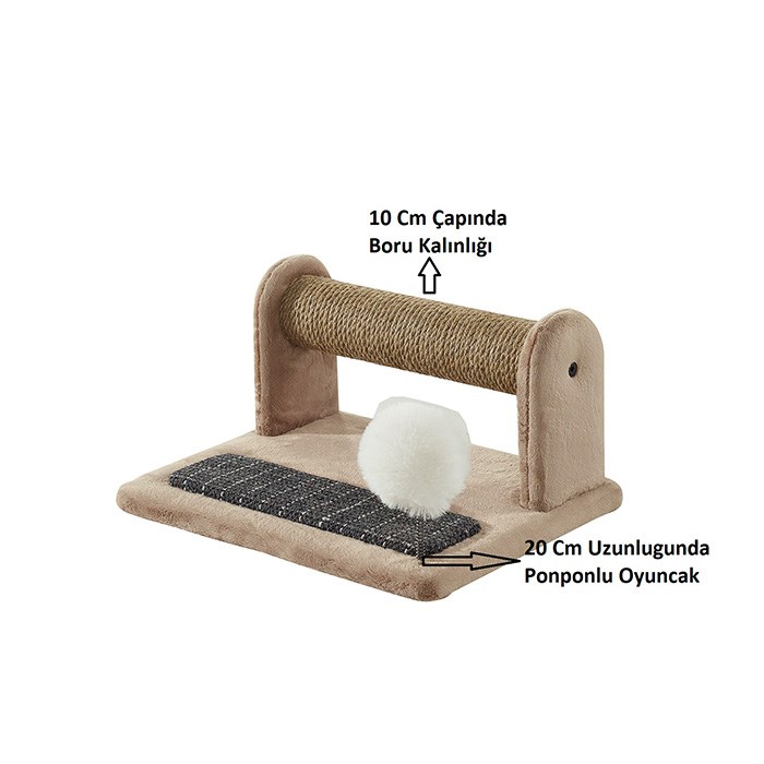 Woolart Jimmy Kedi Tırmalama Mobilyası Bej
