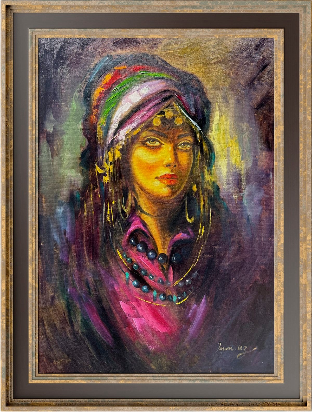 Anadolu temalı tablolarAnadolu Kadını Portre Yağlı Boya Tablo