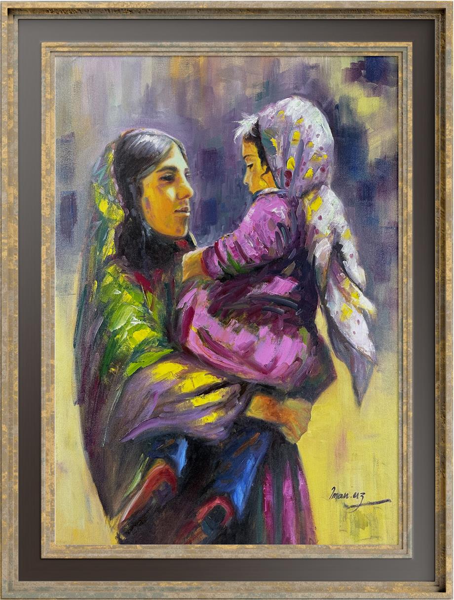 Anadolu Temalı TablolarKadın ve Çocuk Yağlı Boya Tablo