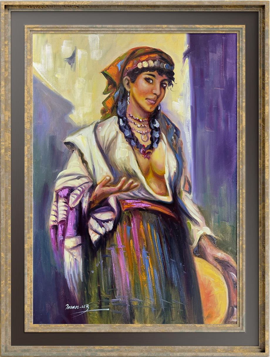 Figüratif TablolarFalcı Kadın Yağlı Boya Tablo 15387549