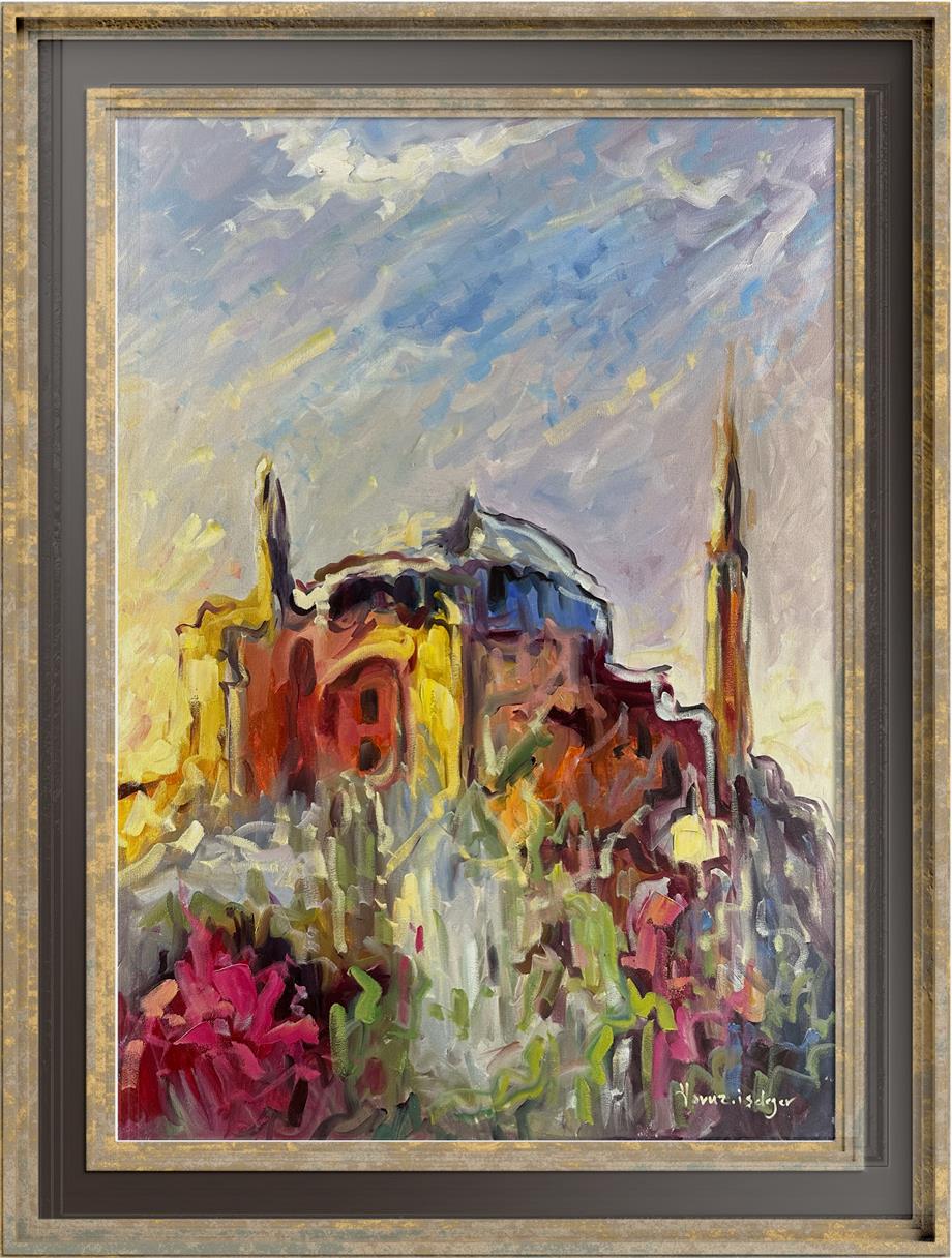 İstanbul Temalı Tablolar,Soyut ve Modern TablolarAyasofya Modern Yağlı Boya Tablo