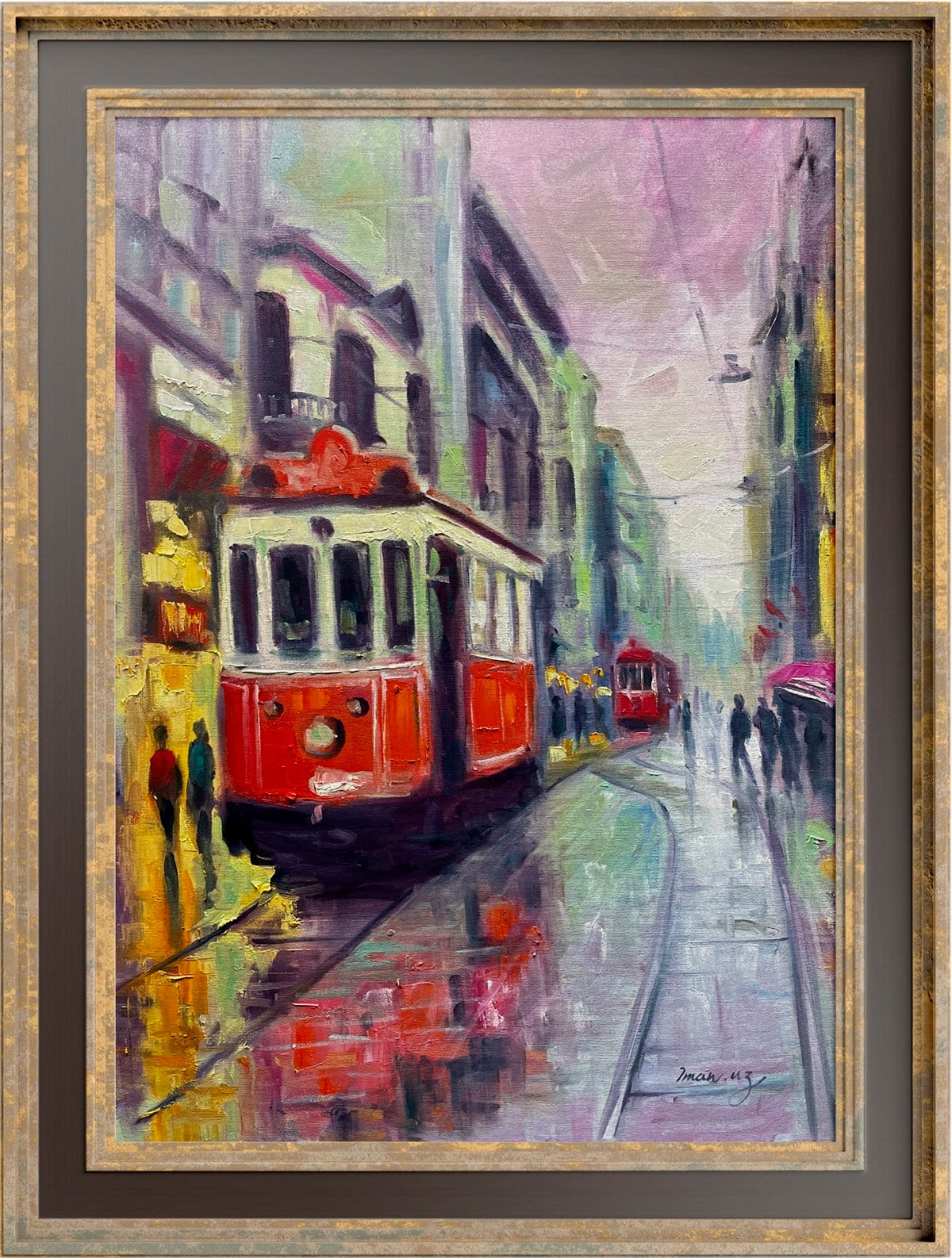 İstanbul temalı tablolarTaksim Tramvay Yağlı Boya Tablo