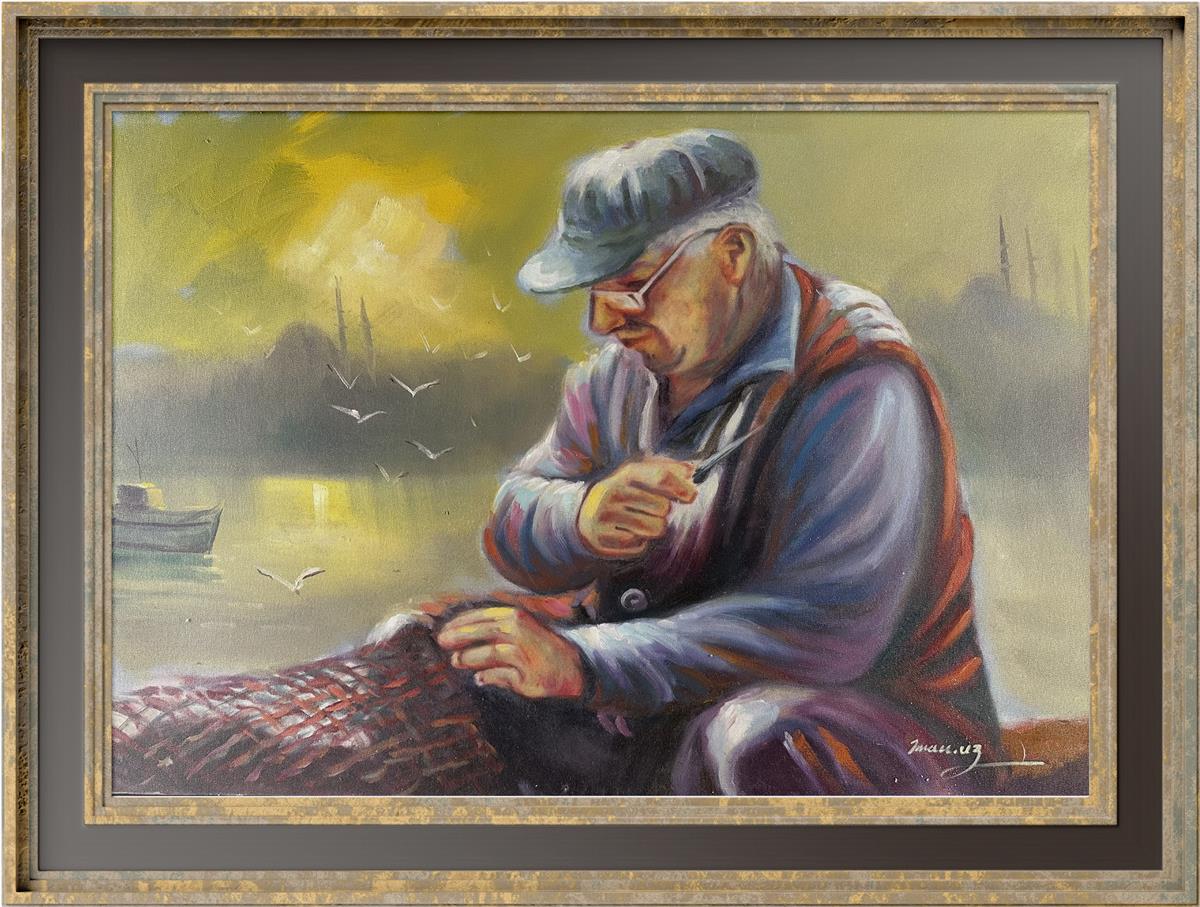 Anadolu temalı tablolarAğ Ören Balıkçı Yağlı Boya Tablo 15951943 
