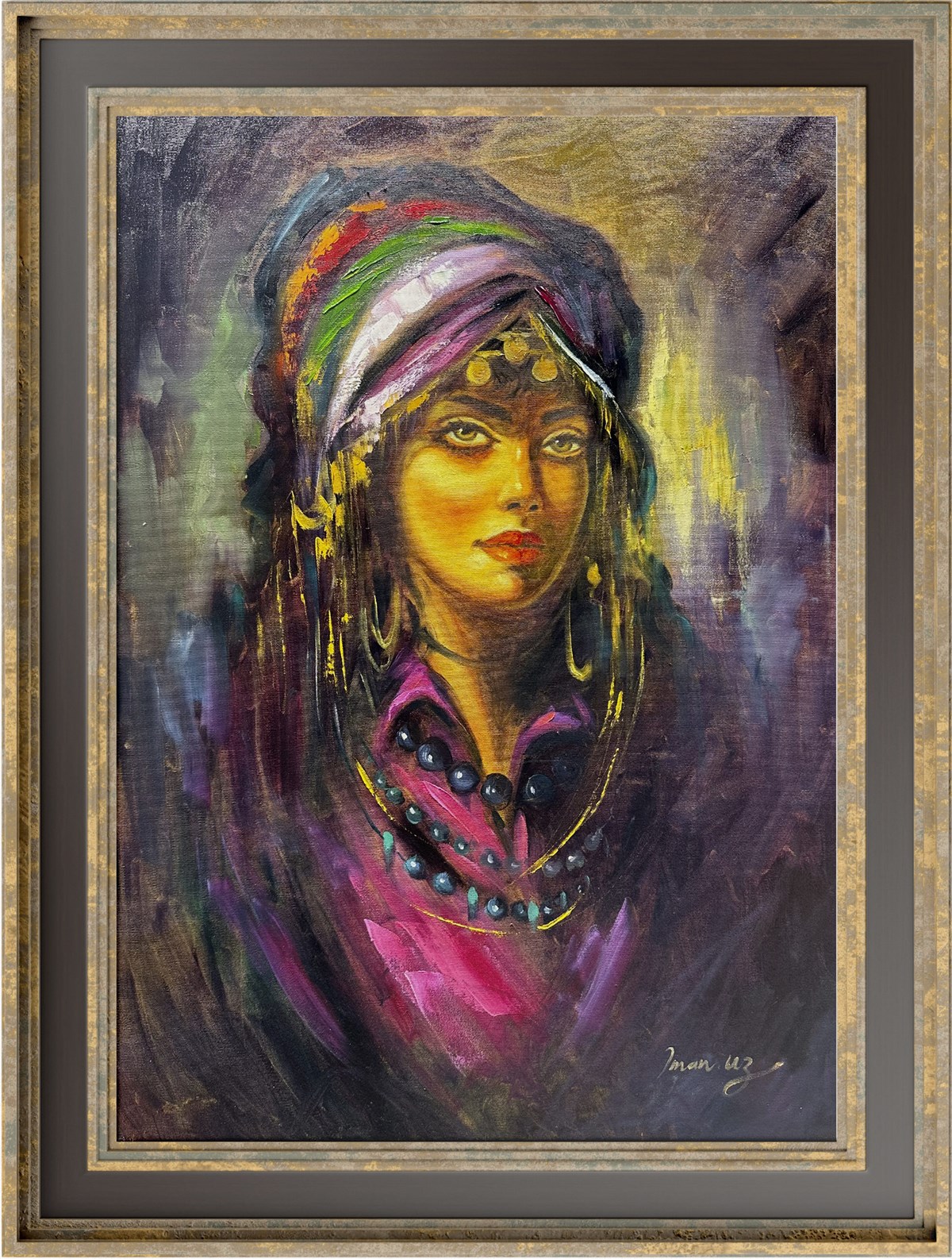 Anadolu temalı tablolarAnadolu Kadını Portre Yağlı Boya Tablo