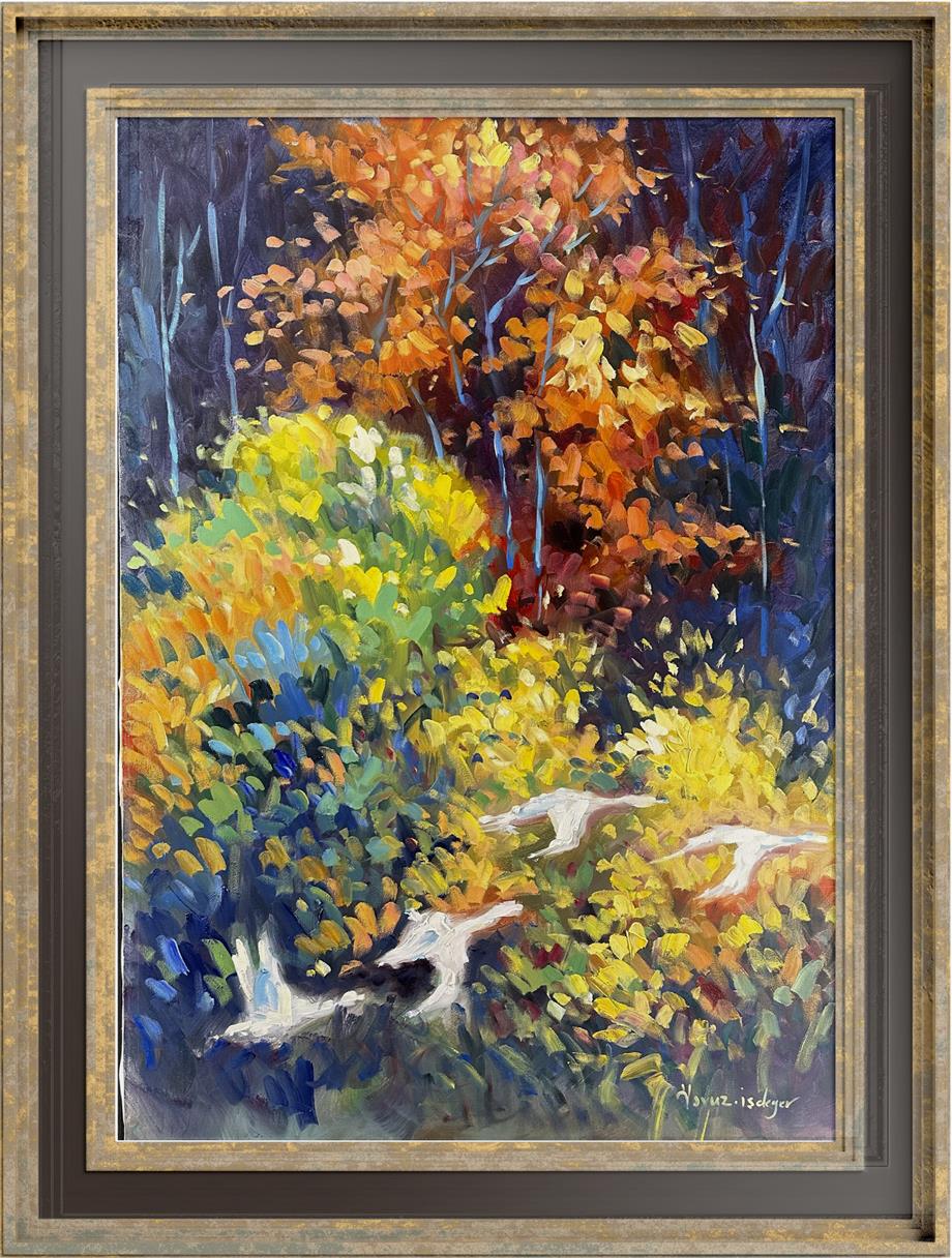 Doğa Temalı Tablolar,Soyut ve Modern TablolarDoğa Peyzaj Modern Yağlı Boya Tablo