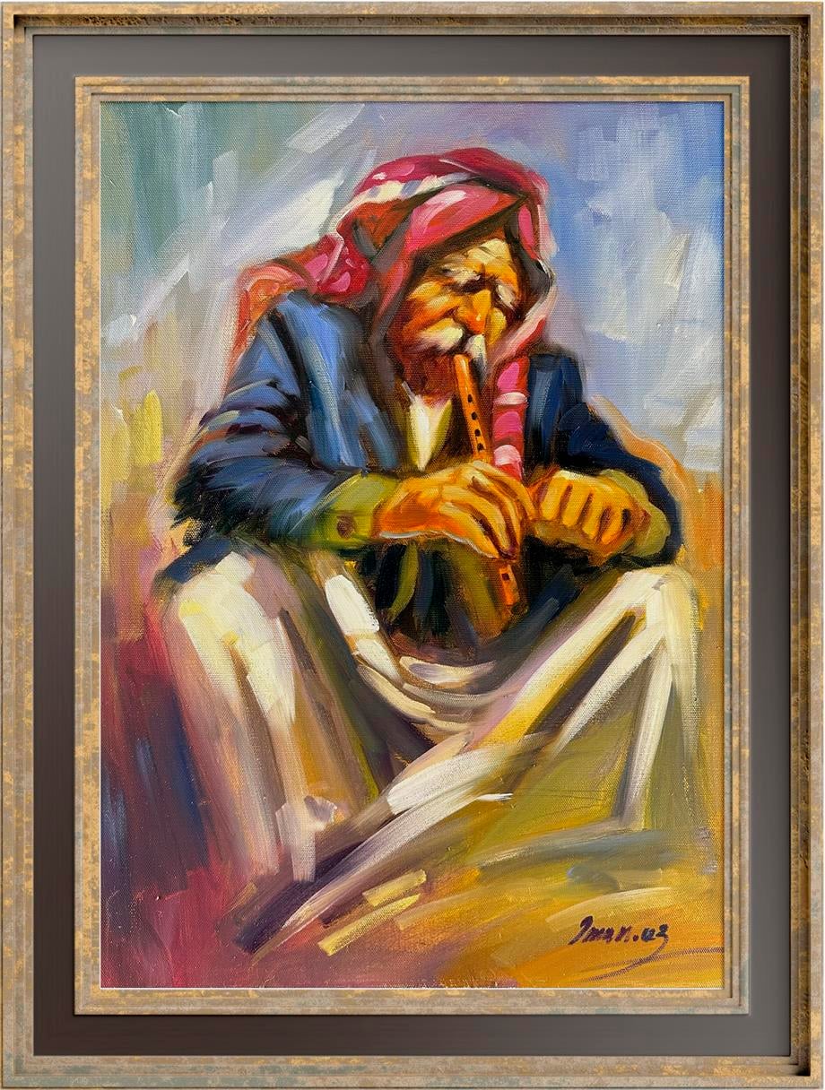 Figüratif TablolarKaval Çalan Adam Yağlı Boya Tablo