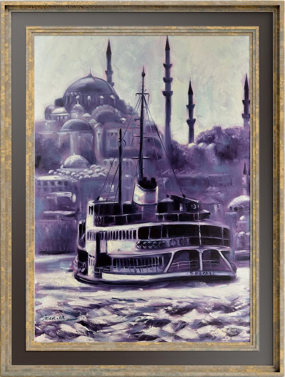 İstanbul temalı tablolarBoğaz'da Vapur Yağlı Boya Tablo