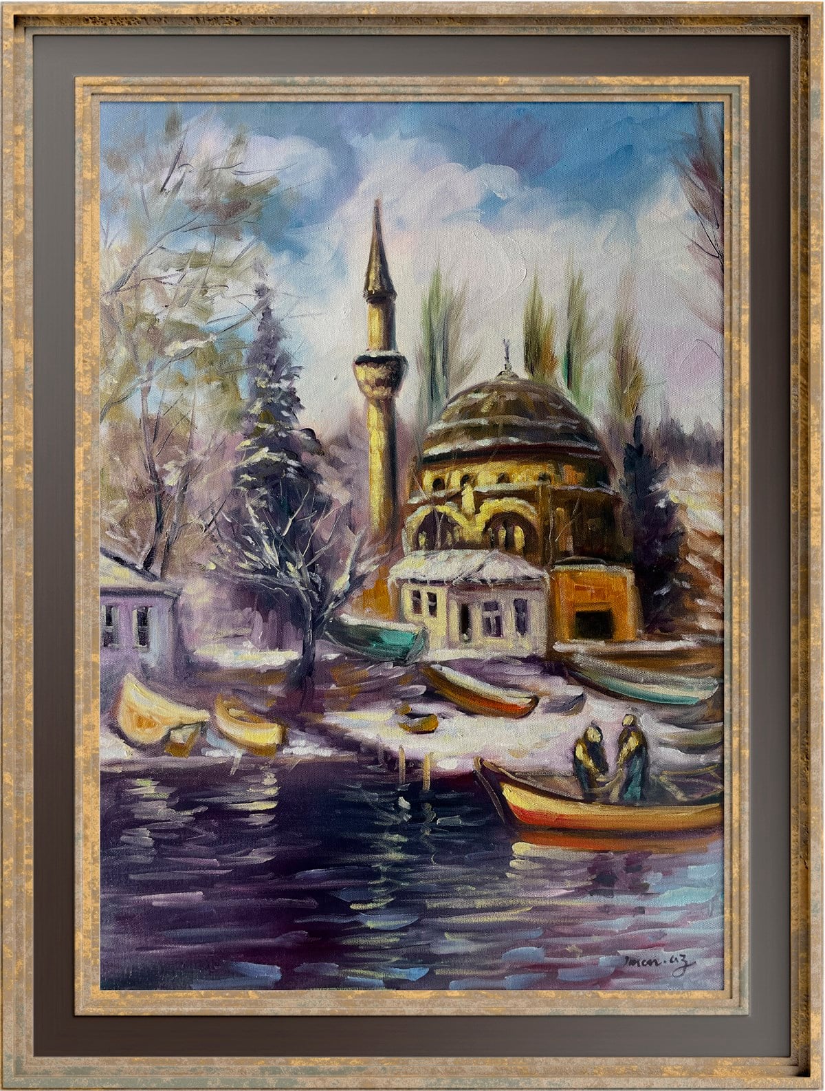 İstanbul temalı tablolarGöksu'da Balıkçılar Yağlı Boya Tablo