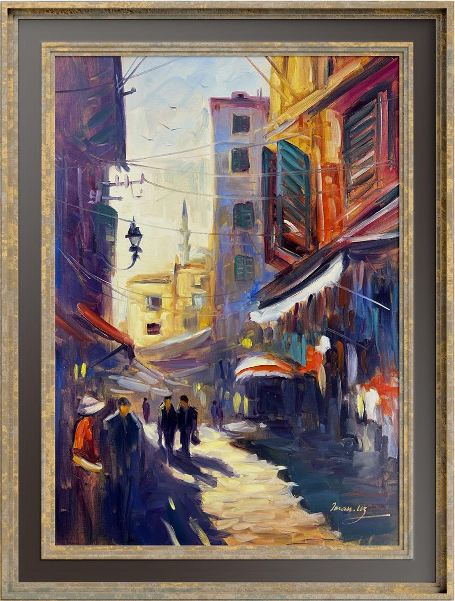 İstanbul temalı tablolarİstanbul'da Bir Sokak Yağlı Boya Tablo