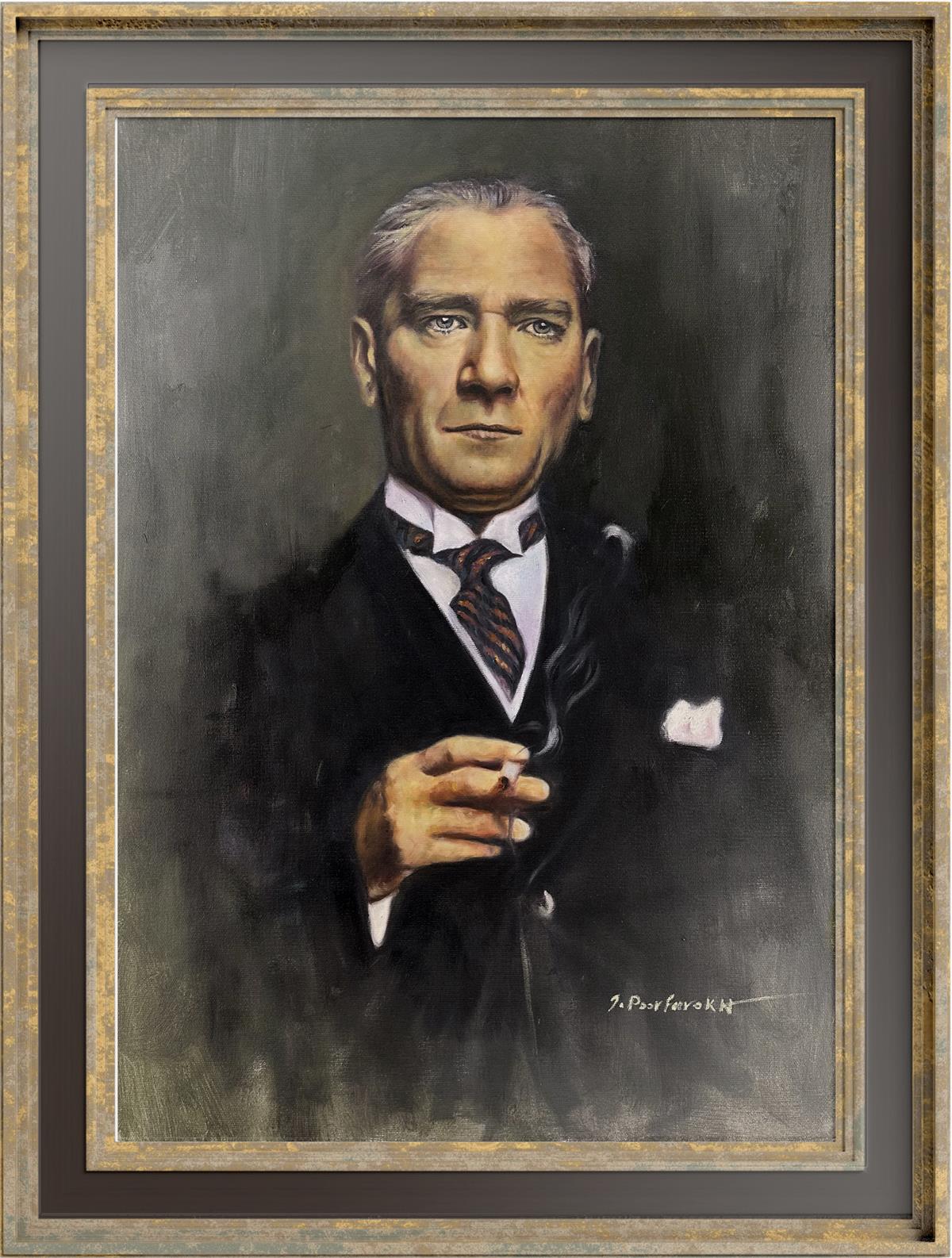 Mustafa Kemal Atatürk Yağlı Boya Portre Tablo 16592180