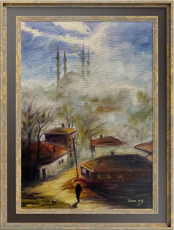 İstanbul temalı tablolarSisler Ardında Süleymaniye Yağlı Boya tablo