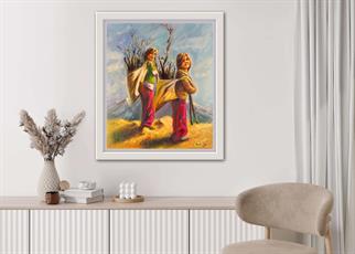 Anadolu temalı tablolarÇalı Taşıyan Çocuklar Yağlı Boya Tablo