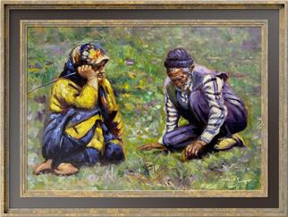 Anadolu temalı tablolarYaşlı Adam ve Kadın Yağlı Boya Tablo