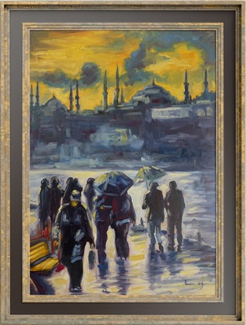 İstanbul temalı tablolarKaraköy Rıhtımı Yağlı Boya Tablo