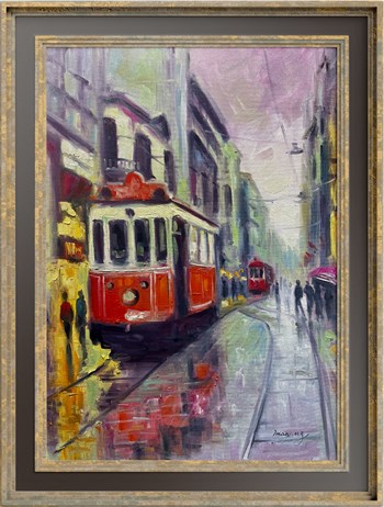 İstanbul temalı tablolarTaksim Tramvay Yağlı Boya Tablo