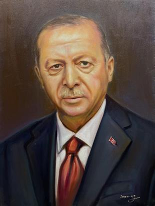 Portre TablolarRecep Tayyip Erdoğan Yağlı Boya Portre