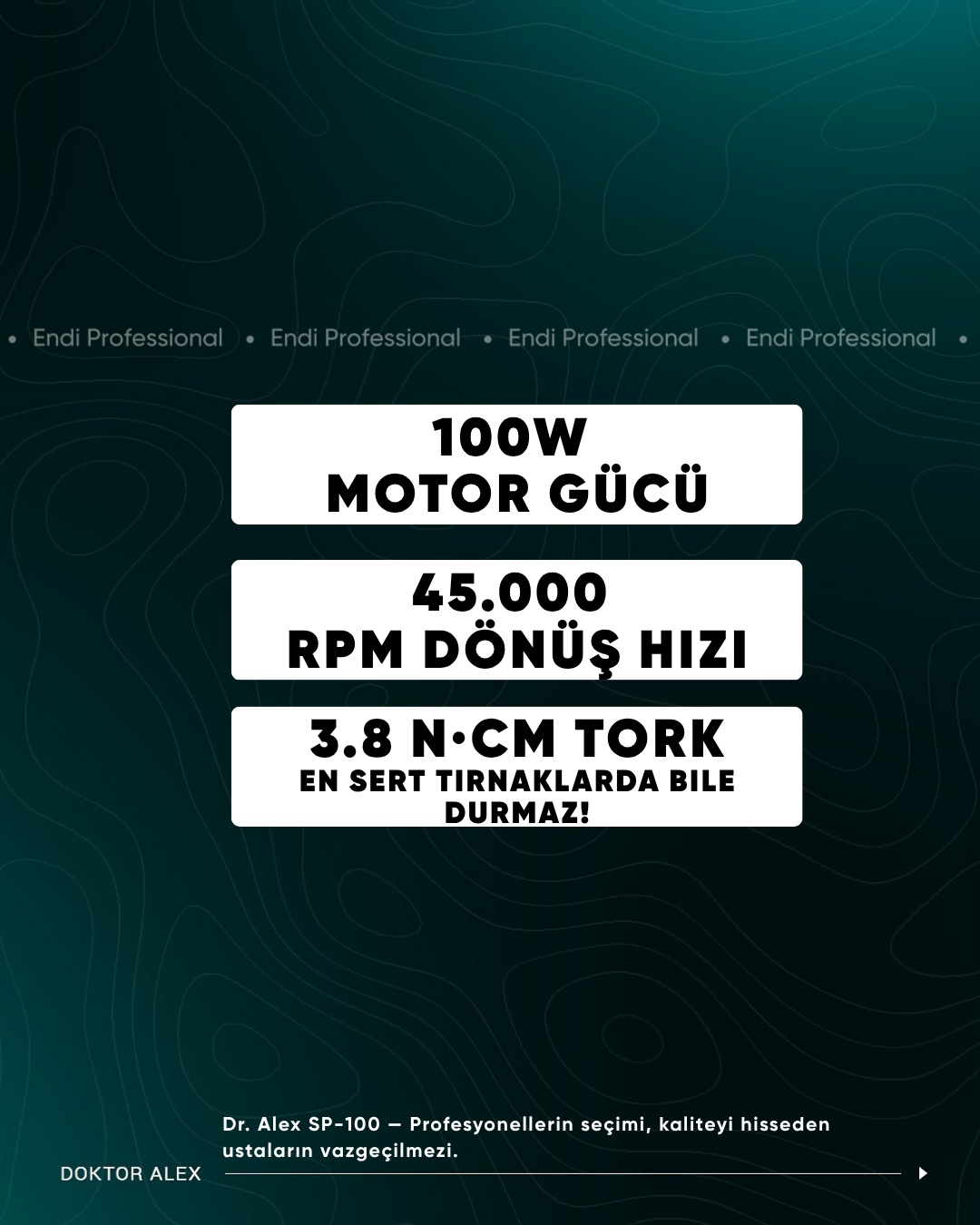 Dr. Alex SP-100 Profesyonel Manikür ve Pedikür Cihazı – 100W, 45.000 Devir, 32V, Beyaz Renk