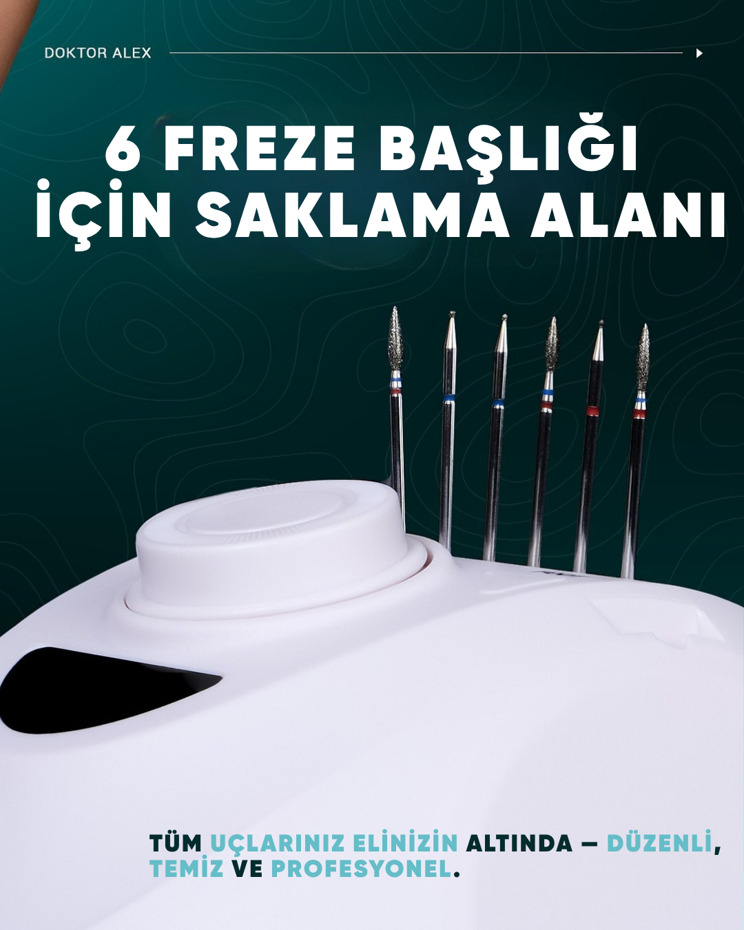 Dr. Alex SP-110 Profesyonel Manikür ve Pedikür Cihazı – 100W, 45.000 Devir, 32V, Pedalsız Model