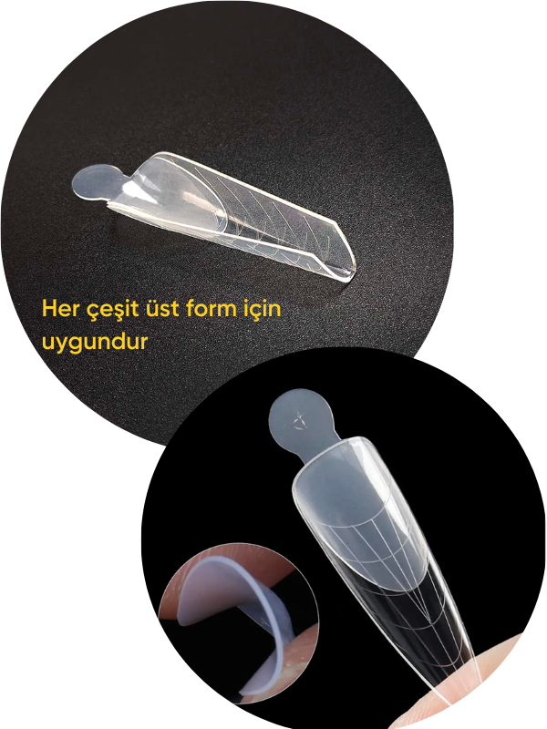 Fransız manikürü için silikon üst form şablonu - mould 12li H (8698)