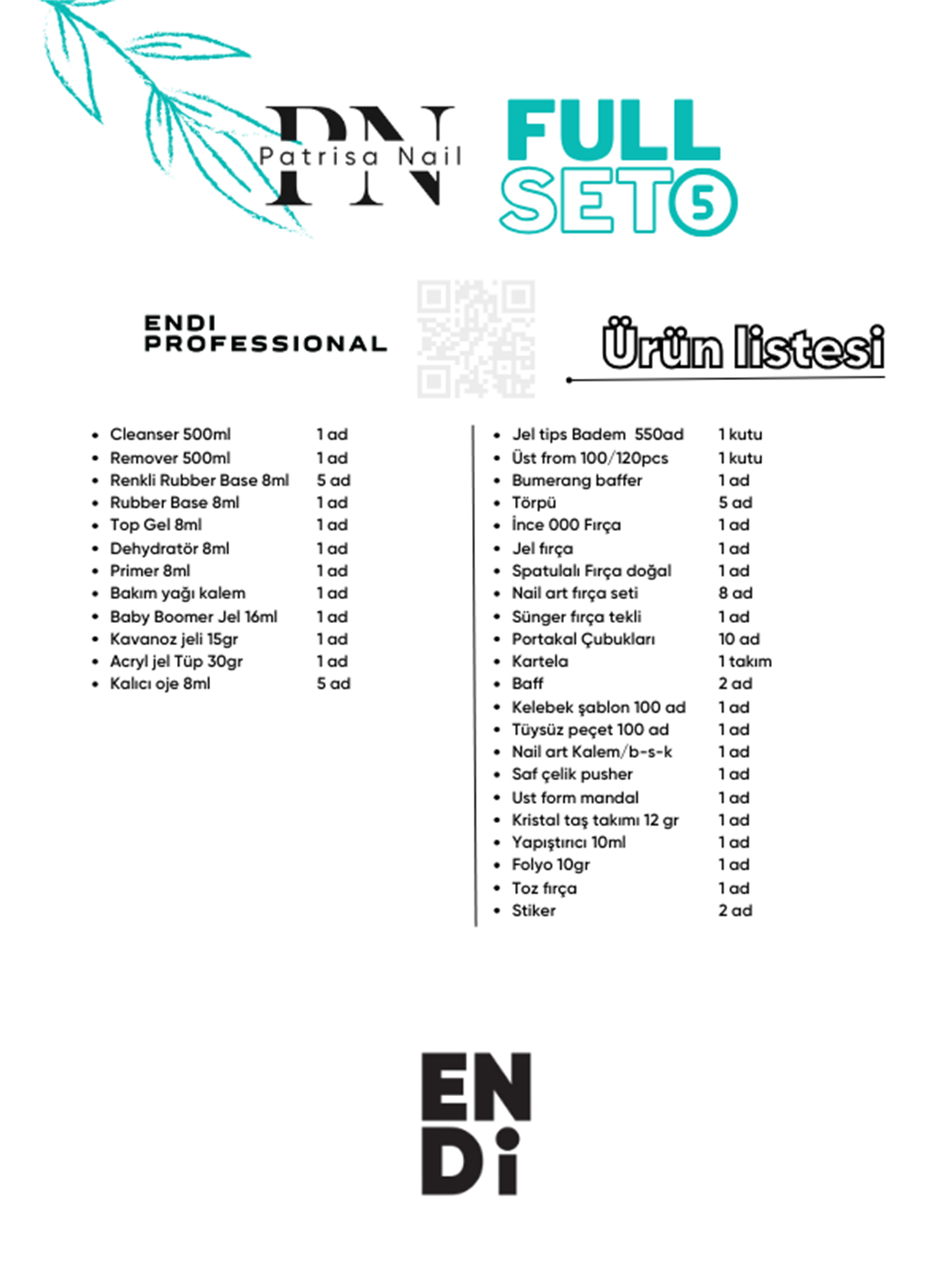 Full Set 5 Patrisa Nail + Endi