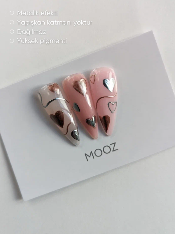 Jel boya sıvı metal Silver Pink ayna efekti veren 5 gr