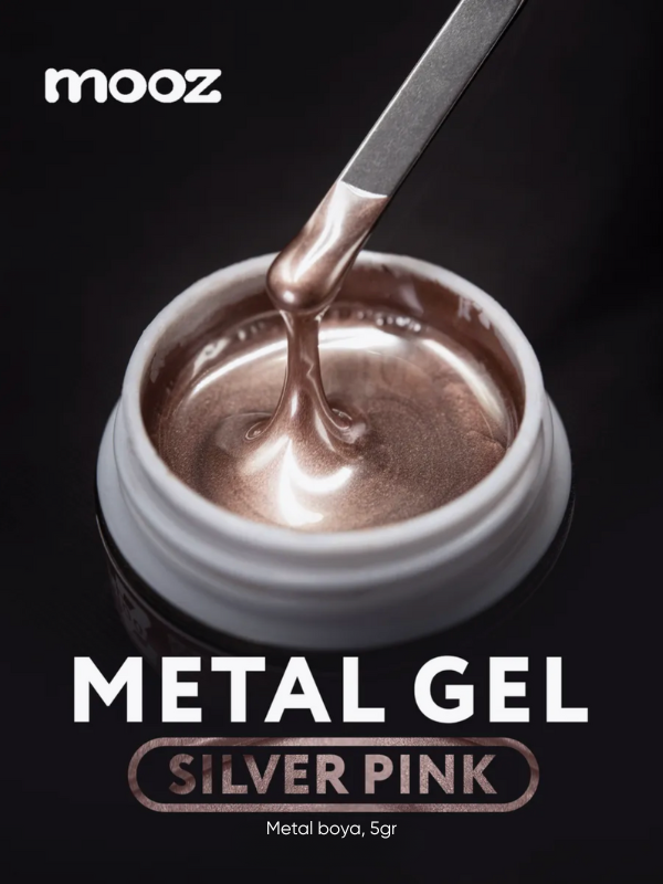 Jel boya sıvı metal Silver Pink ayna efekti veren 5 gr