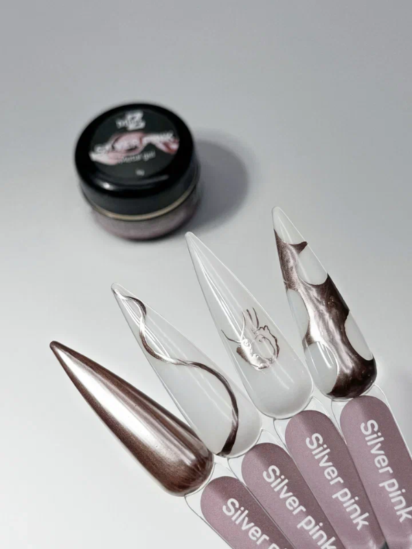 Jel boya sıvı metal Silver Pink ayna efekti veren 5 gr