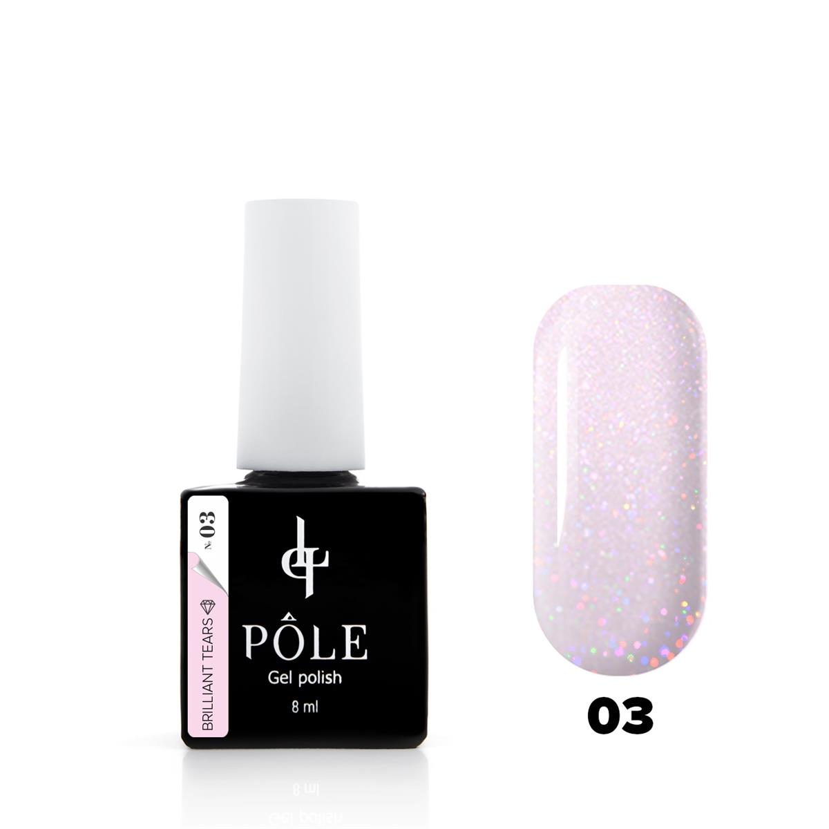 Kalıcı oje Brilliant tears ışıltılı 03 Pembe Kuvars 8 ml.