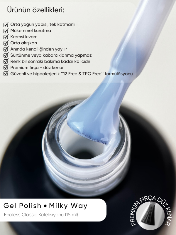 Kalıcı oje Endless Classic serisi 15 ml Milky Way - Rakı beyazı