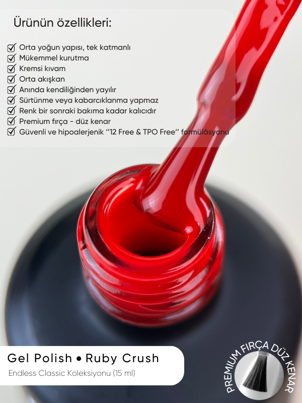 Kalıcı oje Endless Classic serisi 15 ml Ruby Crush