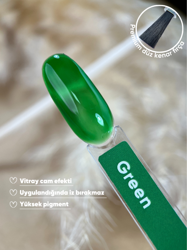 Kalıcı oje Vitray Glazed serisi 15 ml Green