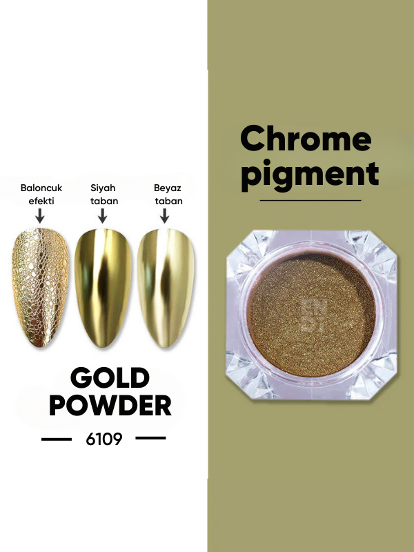 Krom metalik pigment tozu ayna efekti Gold Powder 26