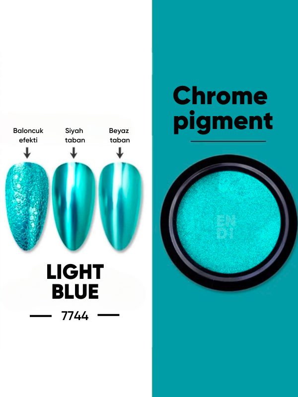 Krom metalik pigment tozu ayna efekti Light Blue 23