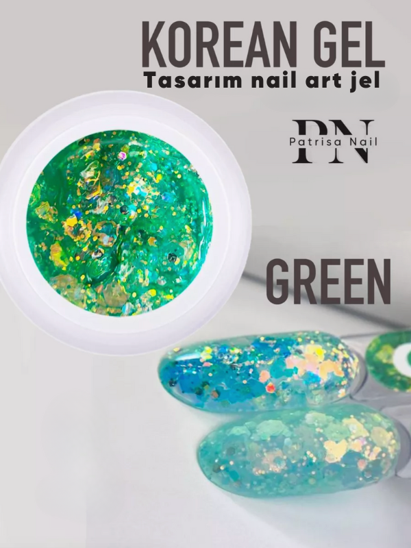 Nail art jel GEL KOREAN Green 5 gr
