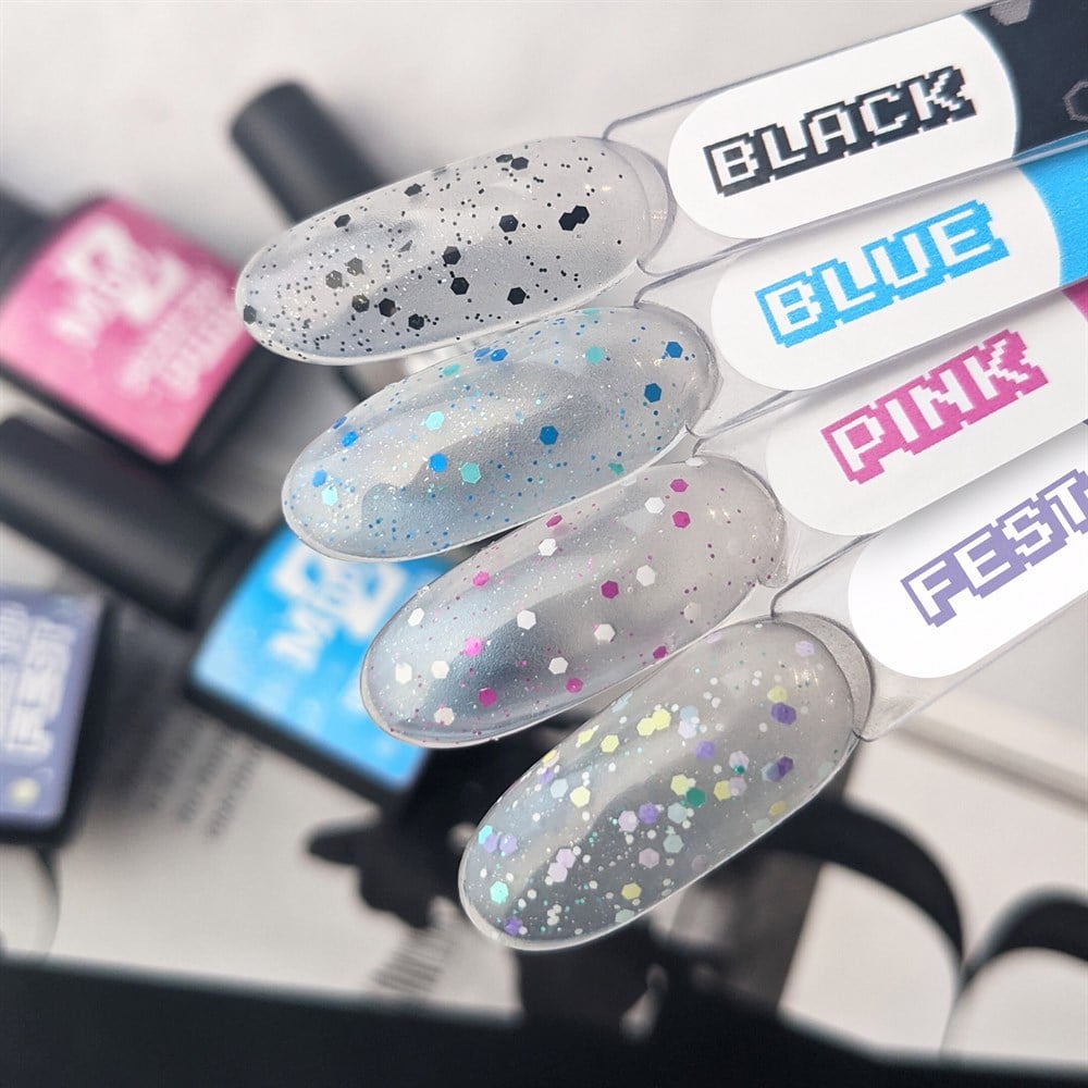 Renkli konfeti Pixie Fest top coat Parlak No wipe 9 ml