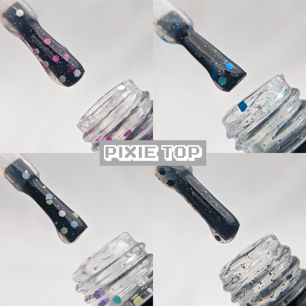 Renkli konfeti Pixie Fest top coat Parlak No wipe 9 ml