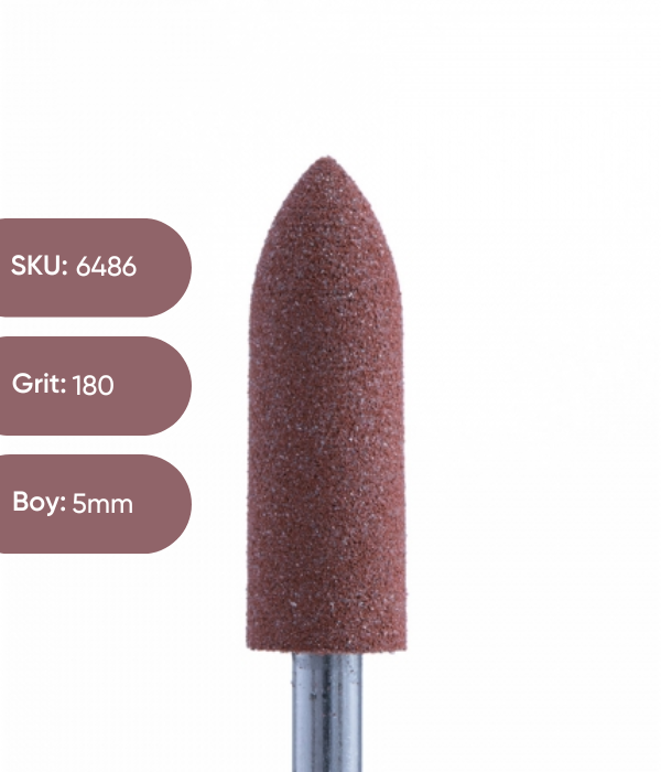 Silikon Parlatıcı Koni, 5mm Kahve 180 grit