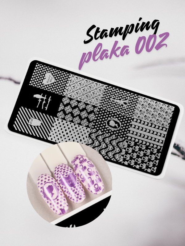 Stamping plakası nail art desen Amore 002