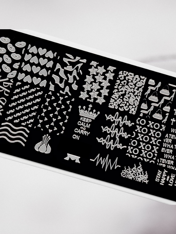 Stamping plakası nail art desen Life 010