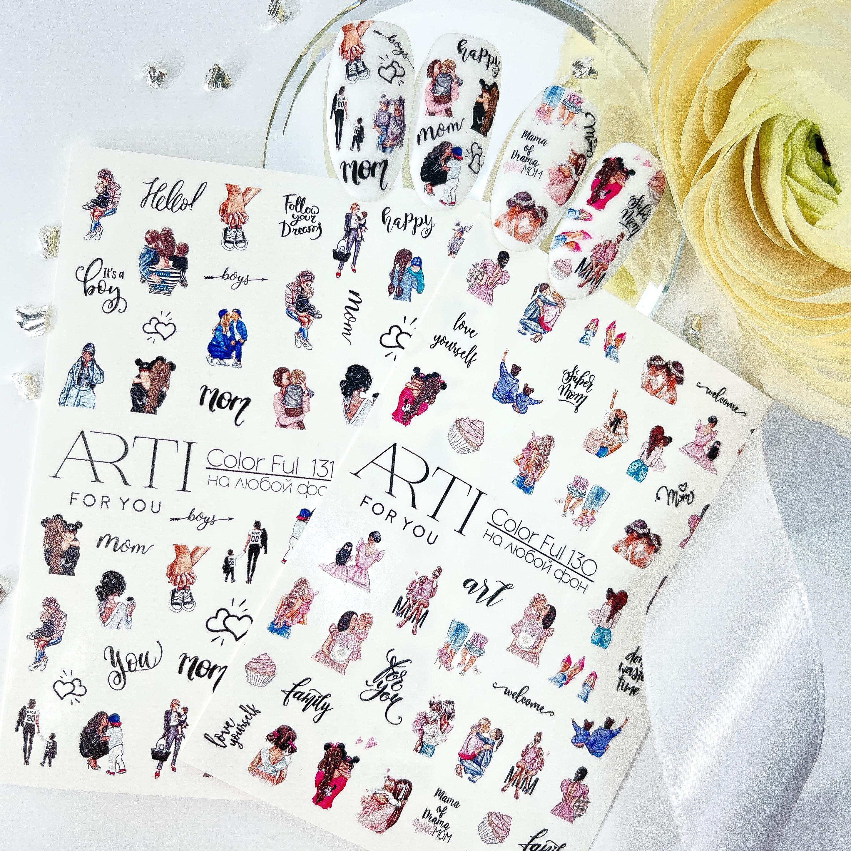 Stiker 130 Tırnak stiker Anne Kız temalı