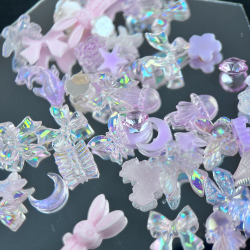 Tırnak Charm çeşitli tasarımlar nail art tırnak süsü Lila
