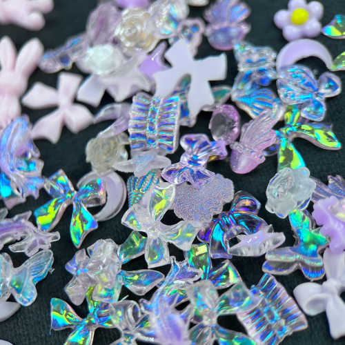 Tırnak Charm çeşitli tasarımlar nail art tırnak süsü Lila