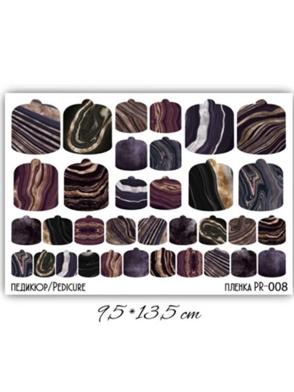 Tırnak stiker pedikür slider serisi PR 008 Texture