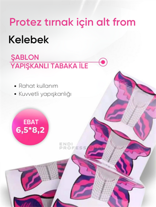 Alt form şablon extra yapışkanlı - Kelebek - 100 adet