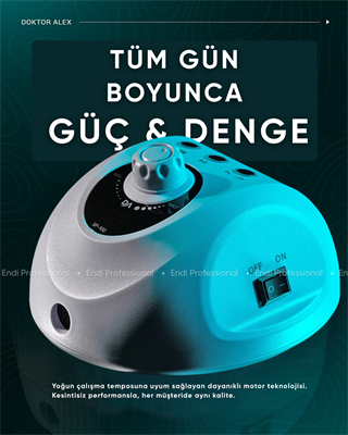 Dr. Alex SP-100 Profesyonel Manikür ve Pedikür Cihazı – 100W, 45.000 Devir, 32V, Beyaz Renk